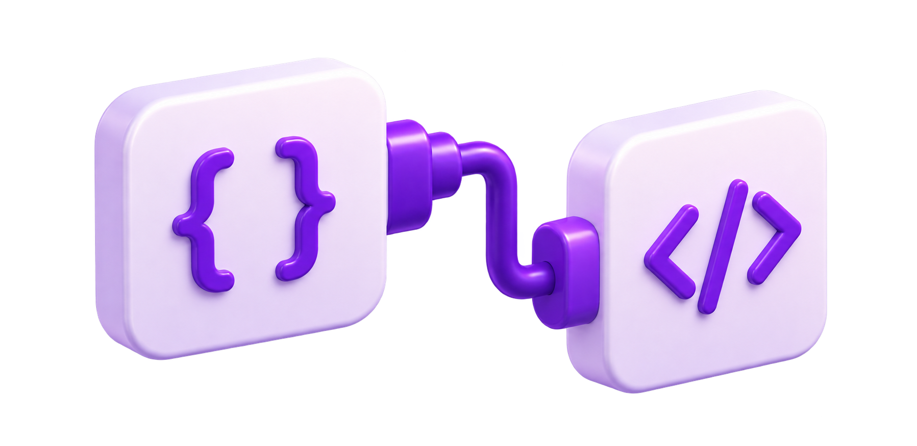 Blocos de código conectados representando integração por API